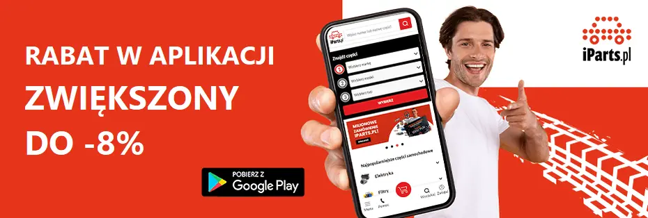Zwiększamy rabat w aplikacji do -8% na części samochodowe